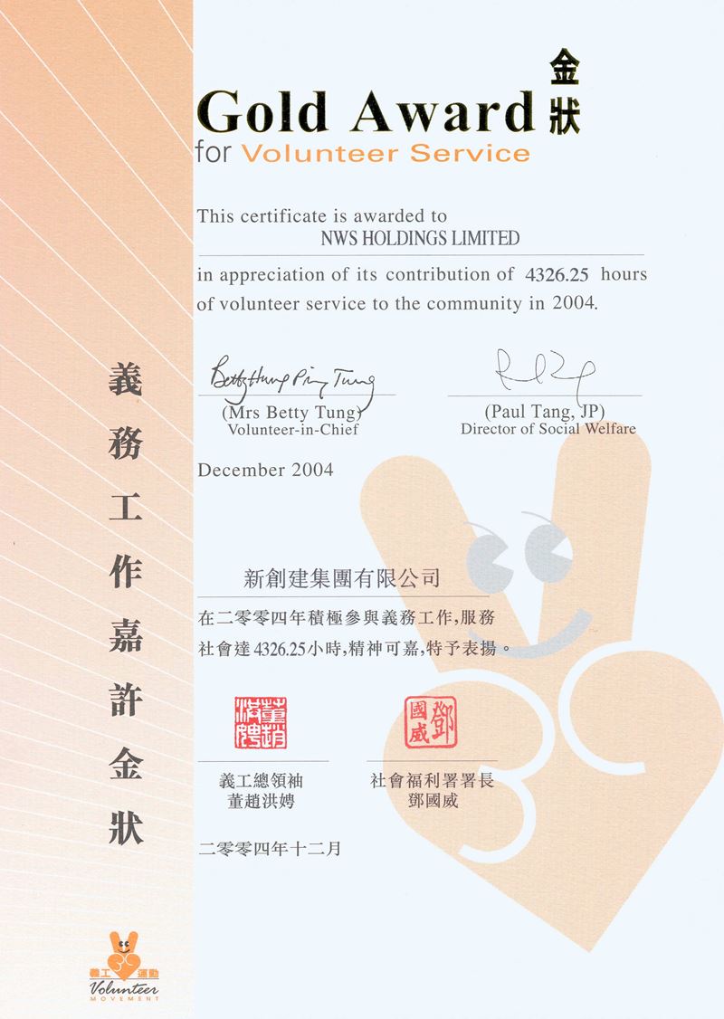 NWS Volunteer Alliance honoured Gold Award for volunteer servicefor the fourth consecutive year